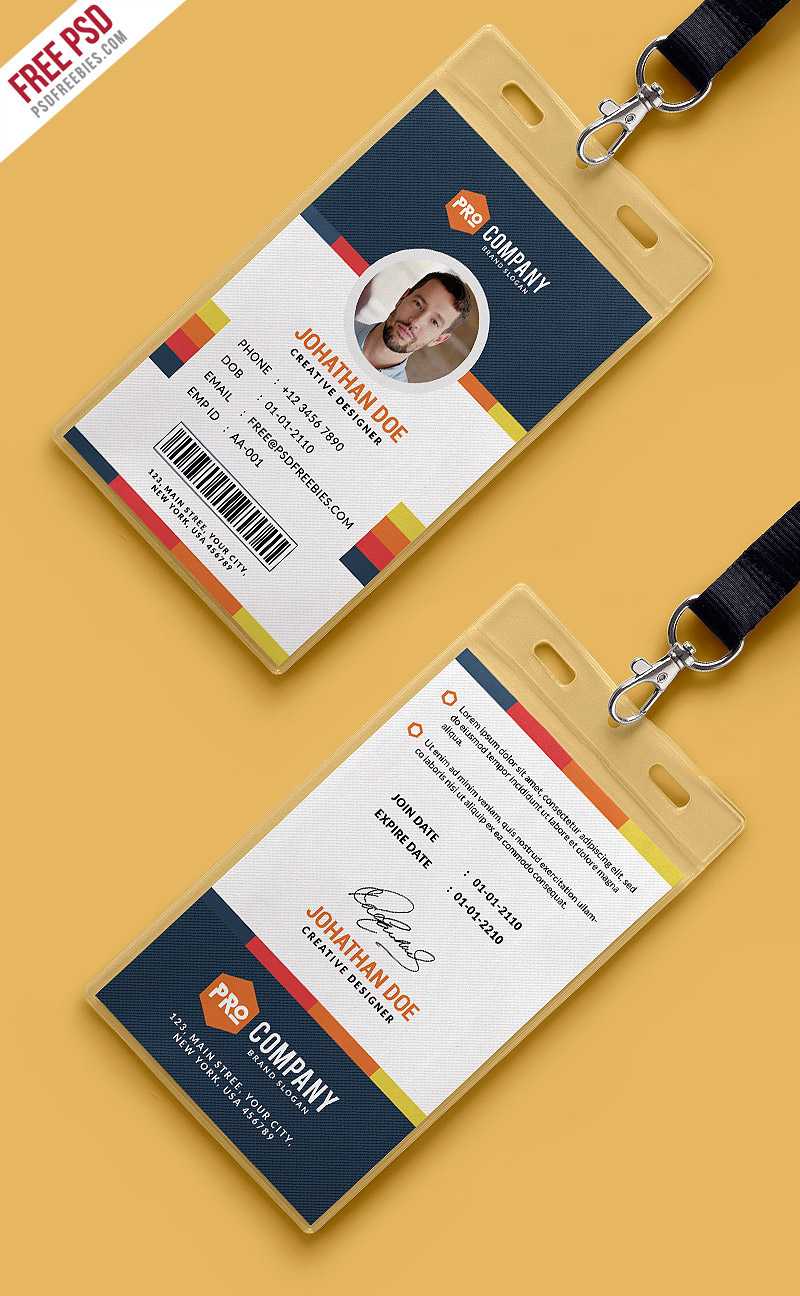 Free Psd : Creative Office Identity Card Template Psd On Behance Within Id Card Design Template Psd Free Download