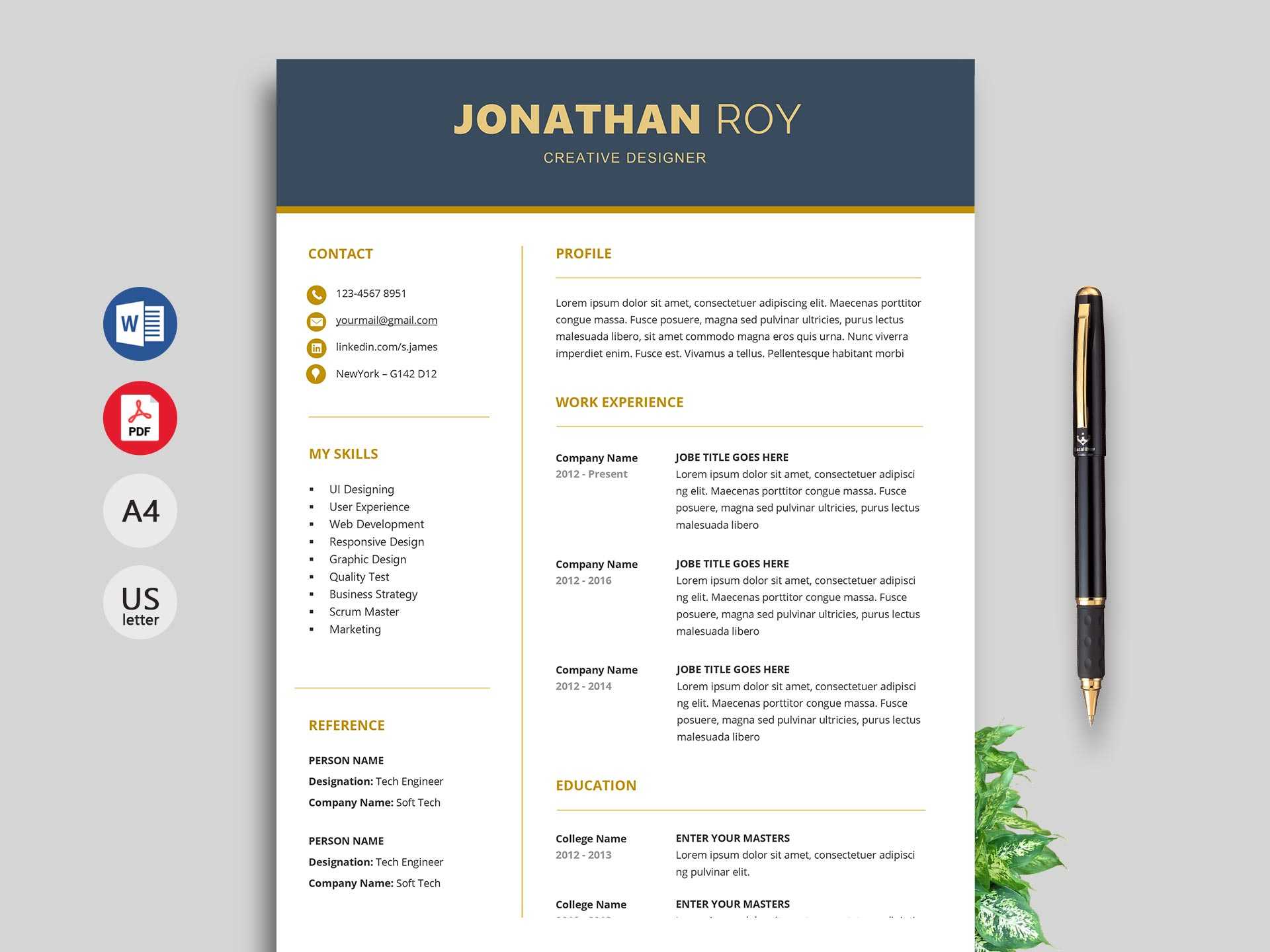Free Simple Resume & Cv Templates Word Format 2019 | Resumekraft Intended For Free Downloadable Resume Templates For Word