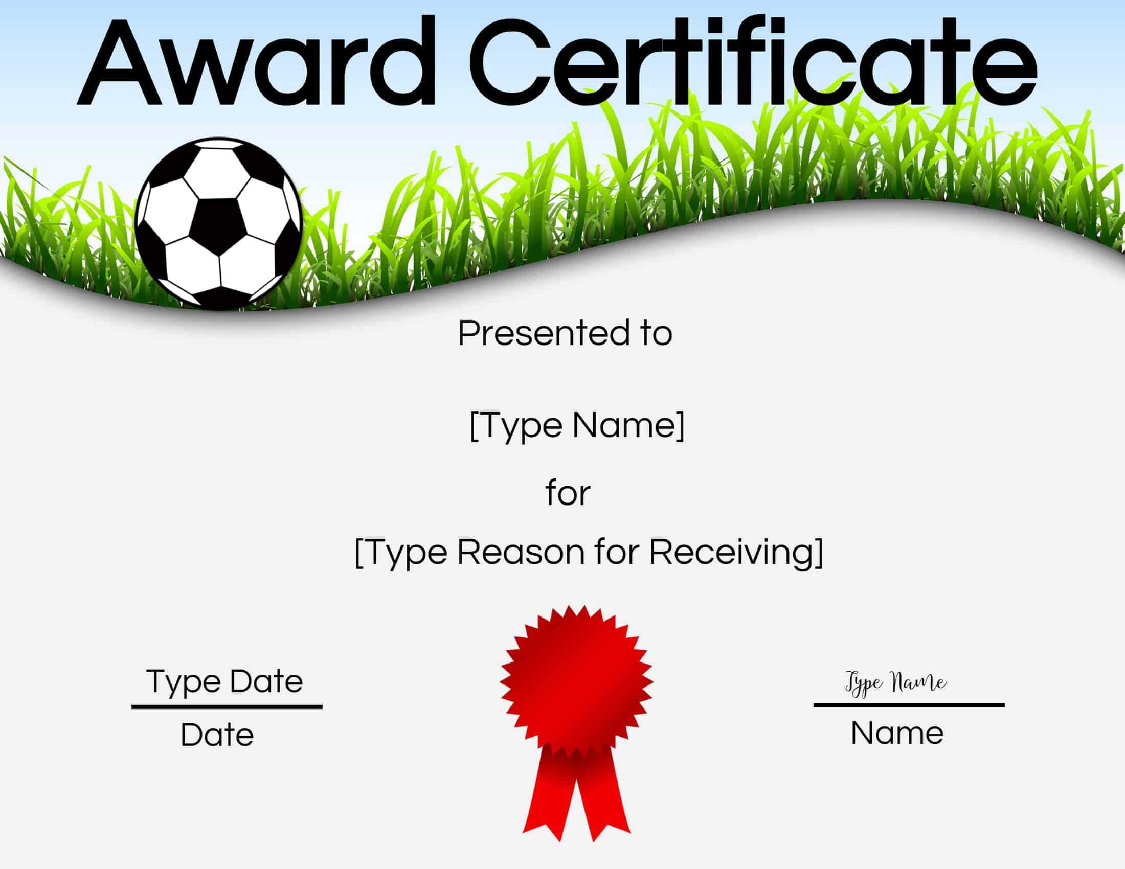 Free Soccer Certificate Maker | Edit Online And Print At Home Within Soccer Award Certificate Template