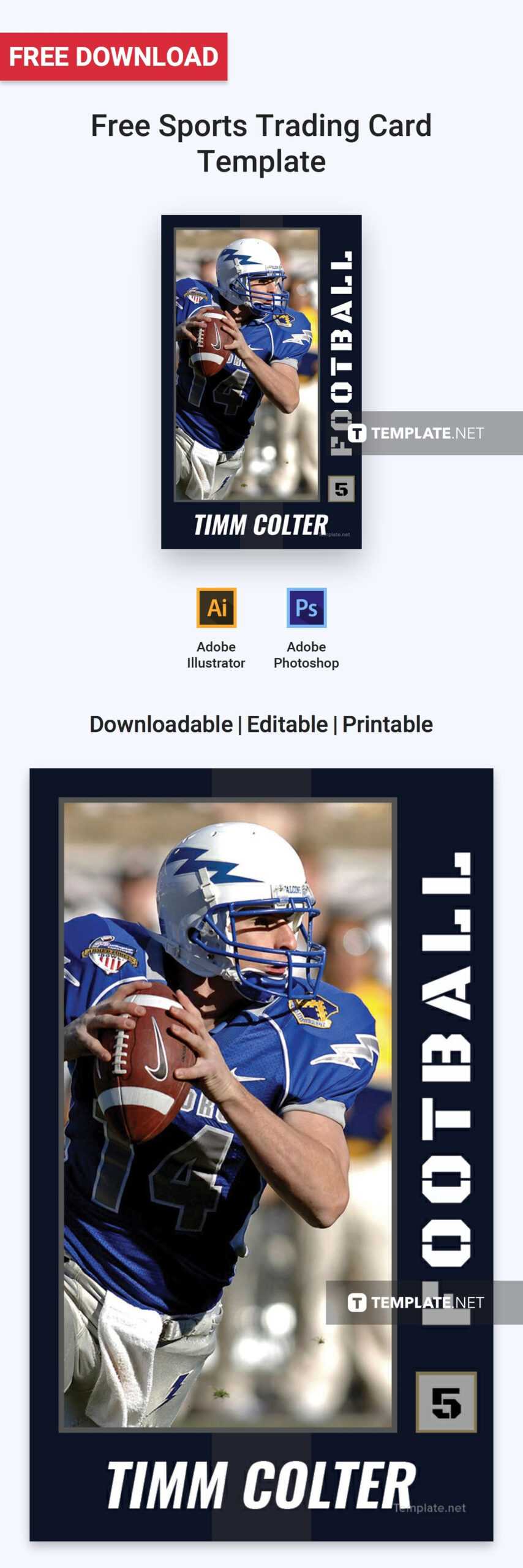 Free Sports Trading Card | Card Templates & Designs 2019 In Intended For Free Sports Card Template