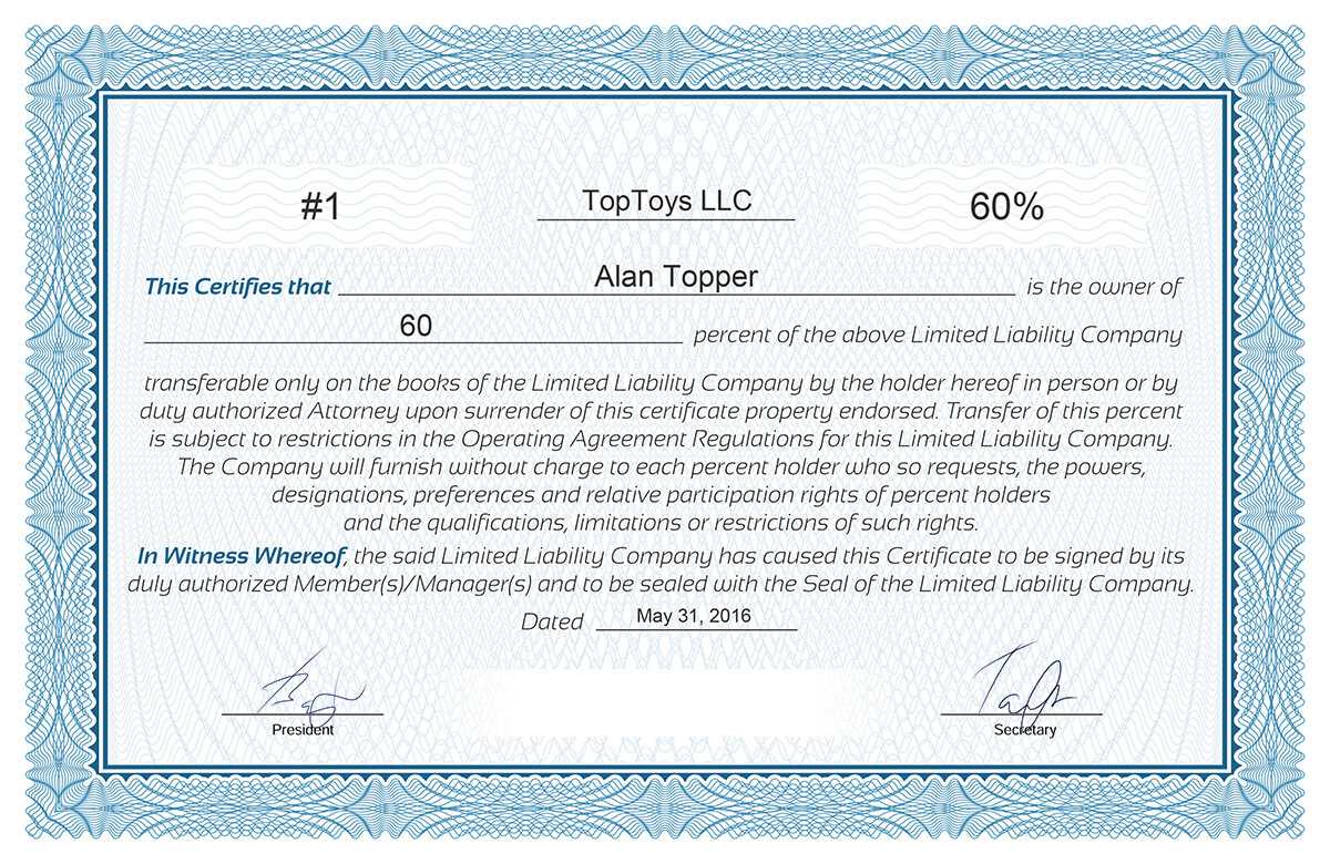 Free Stock Certificate Online Generator Inside Llc Membership Certificate Template Word