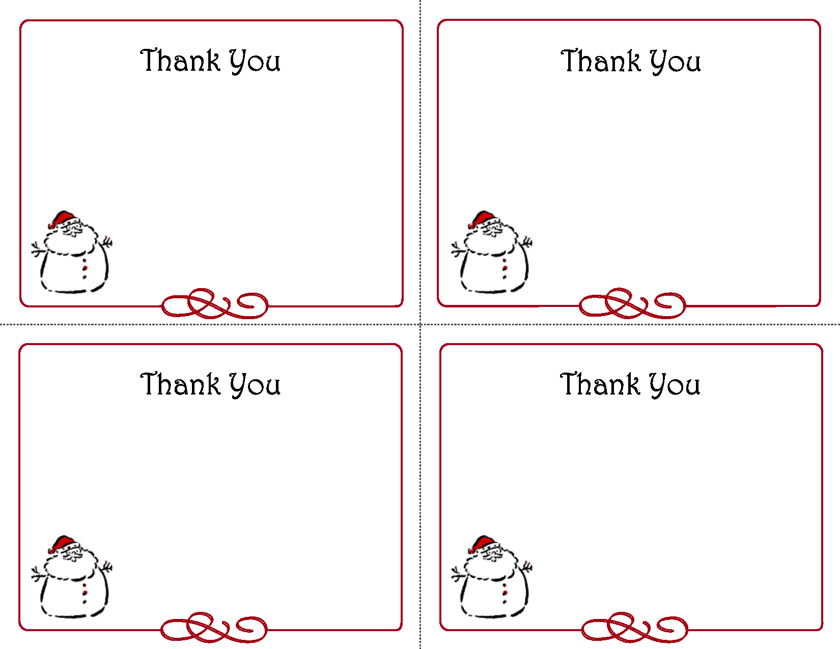 Free Thank You Cards Printable | Free Printable Holiday Gift Intended For Template For Cards To Print Free