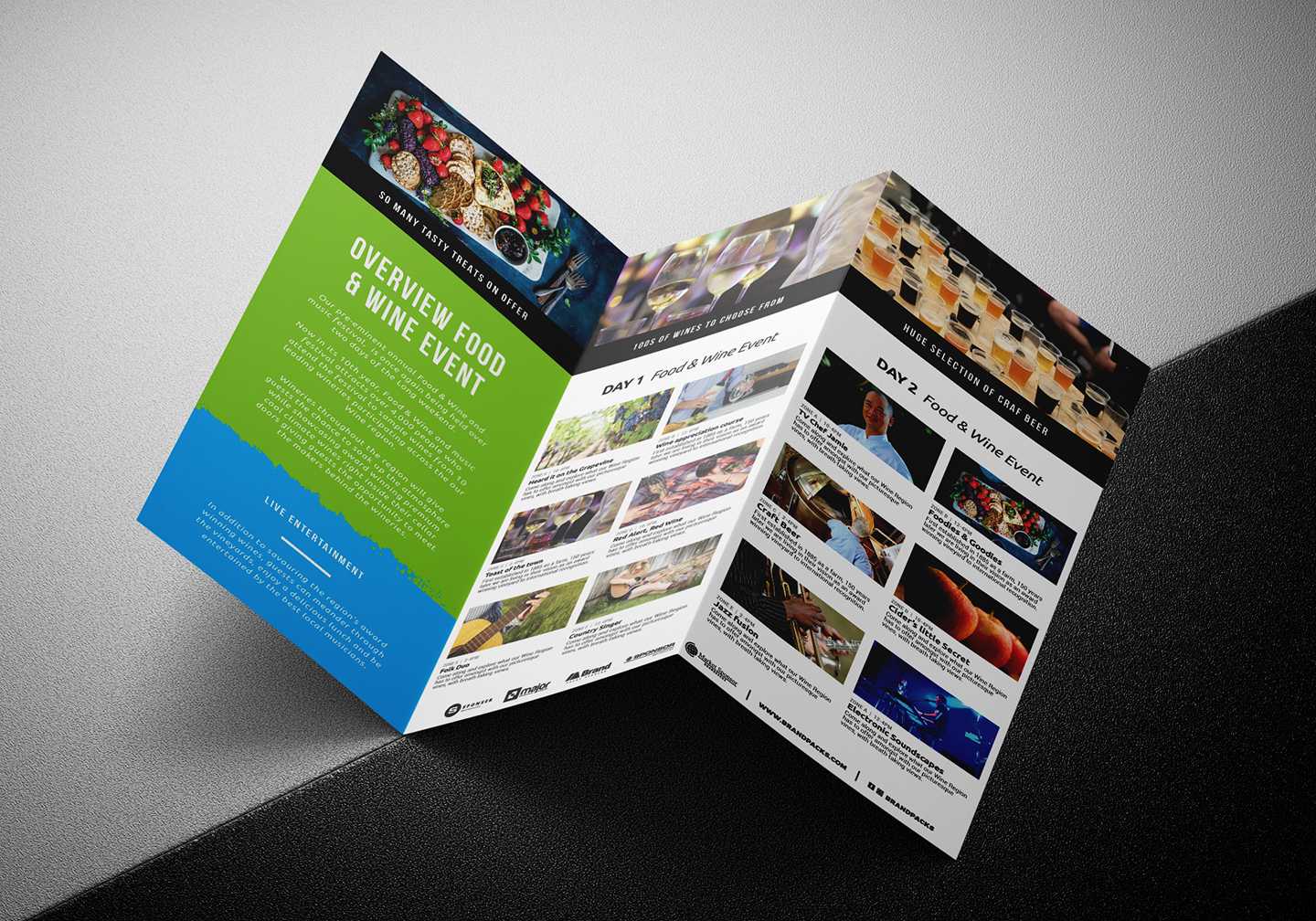 Free Tri Fold Brochure Template For Events & Festivals – Psd With Tri Fold Brochure Template Illustrator Free
