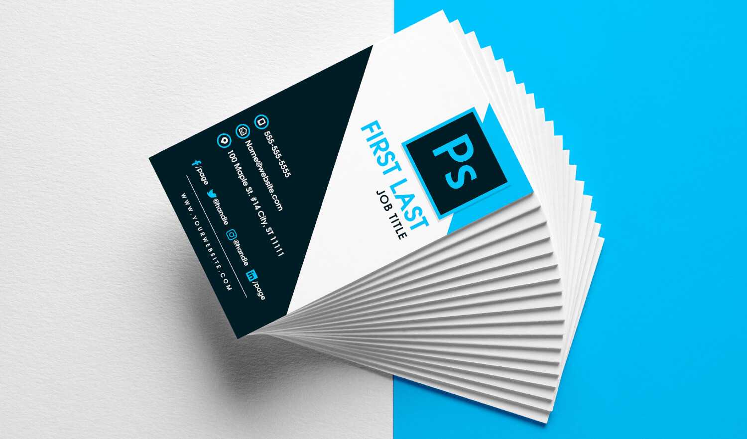 Free Vertical Business Card Template In Psd Format Intended For Free Business Card Templates In Psd Format