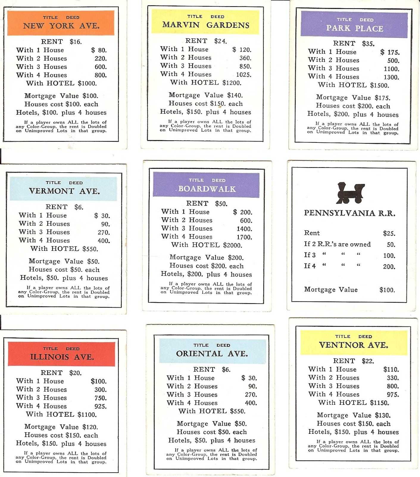 Free Vintage Digital Stamps**: Free Vintage Ephemera For Monopoly Property Card Template