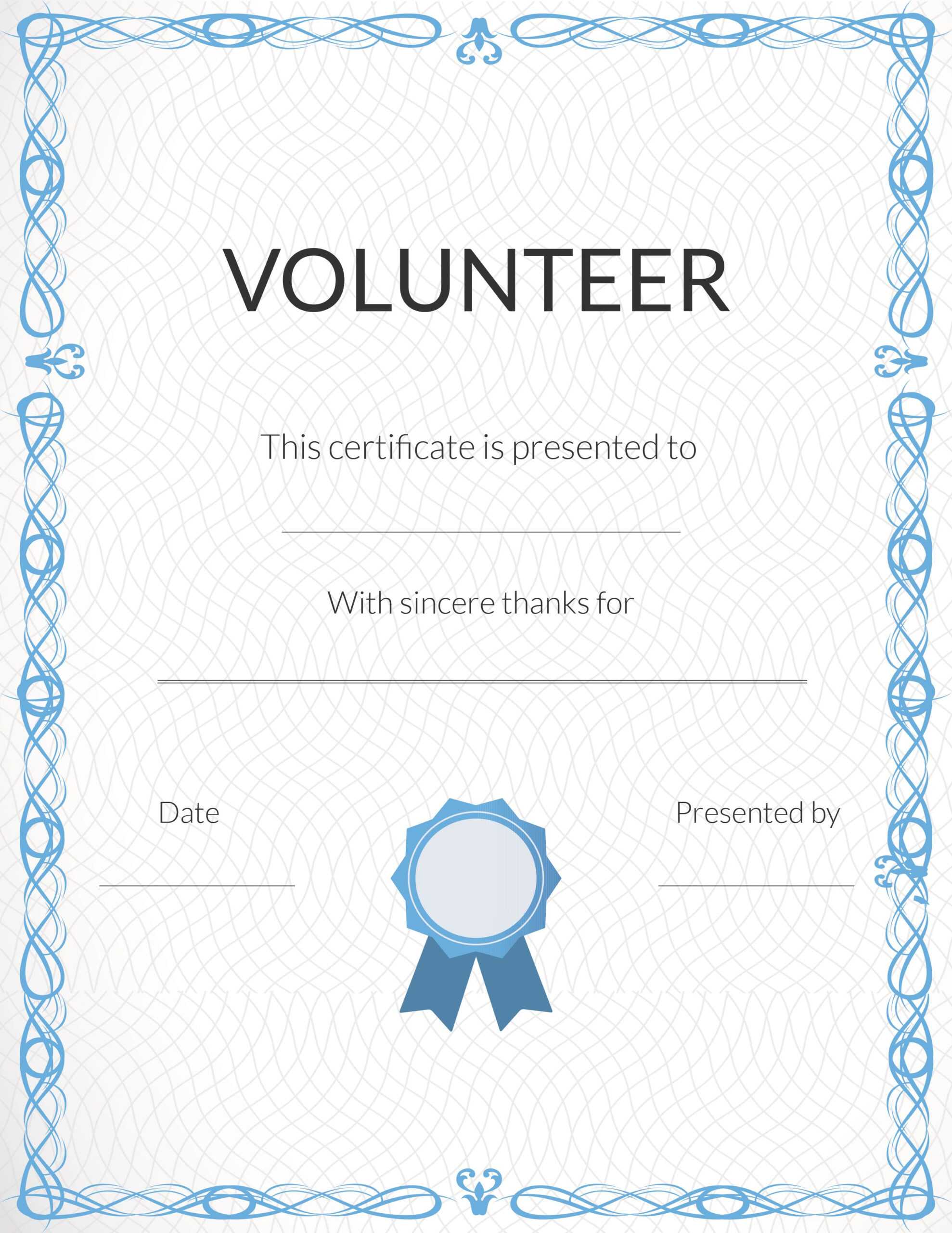 Free Volunteer Appreciation Certificates — Signup Inside Volunteer Award Certificate Template