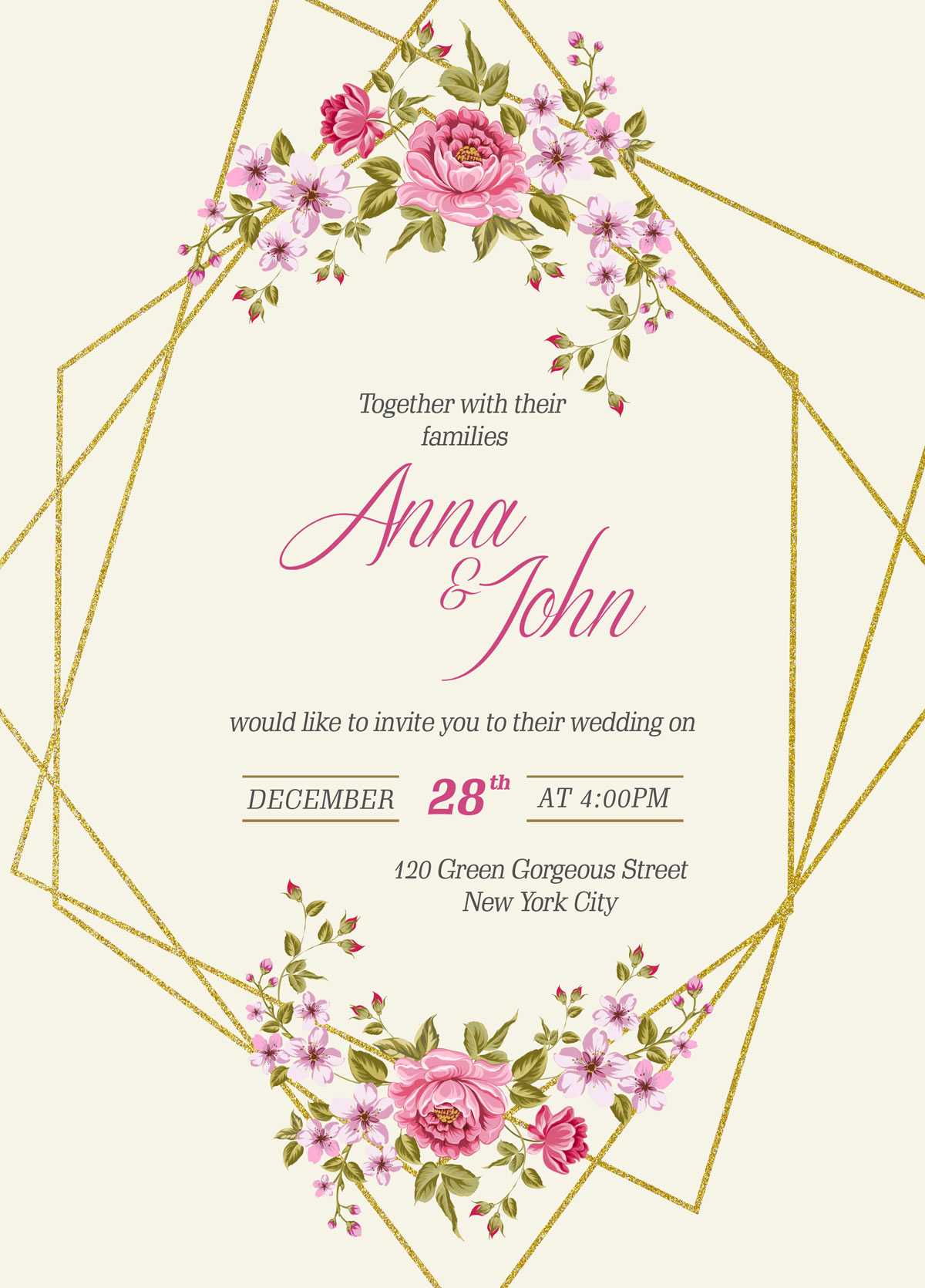 Free Wedding Invitation Card Template & Mockup Psd | Designbolts In Free E Wedding Invitation Card Templates