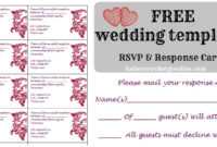 Free Wedding Rsvp &amp; Response Card Template Templat | Free with regard to Free Printable Wedding Rsvp Card Templates
