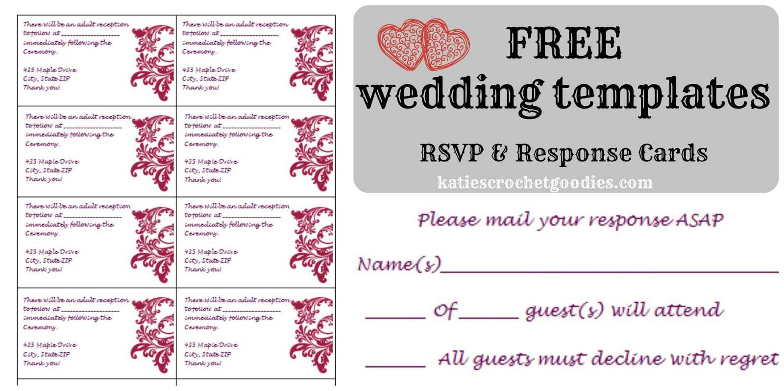 Free Wedding Rsvp & Response Card Template Templat | Free With Regard To Free Printable Wedding Rsvp Card Templates