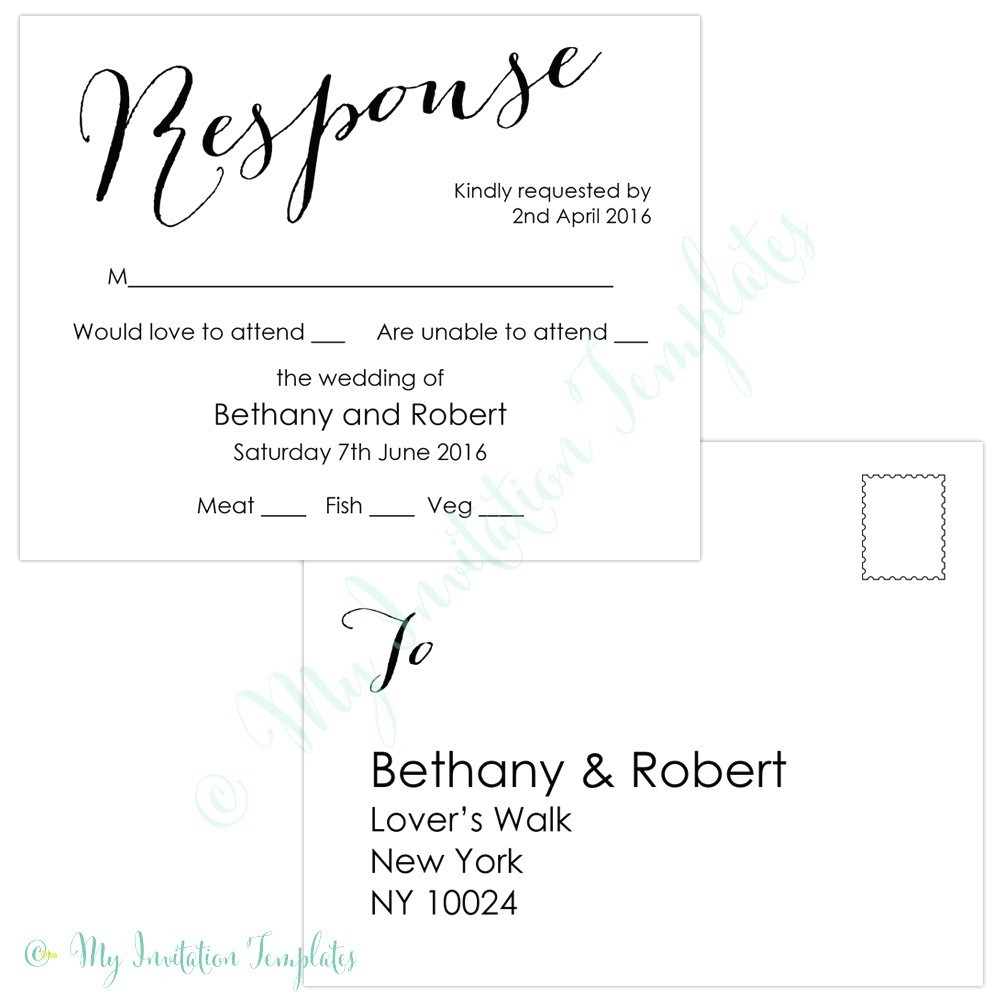 Free Wedding Rsvp Templates – Carlynstudio Intended For Free Printable Wedding Rsvp Card Templates
