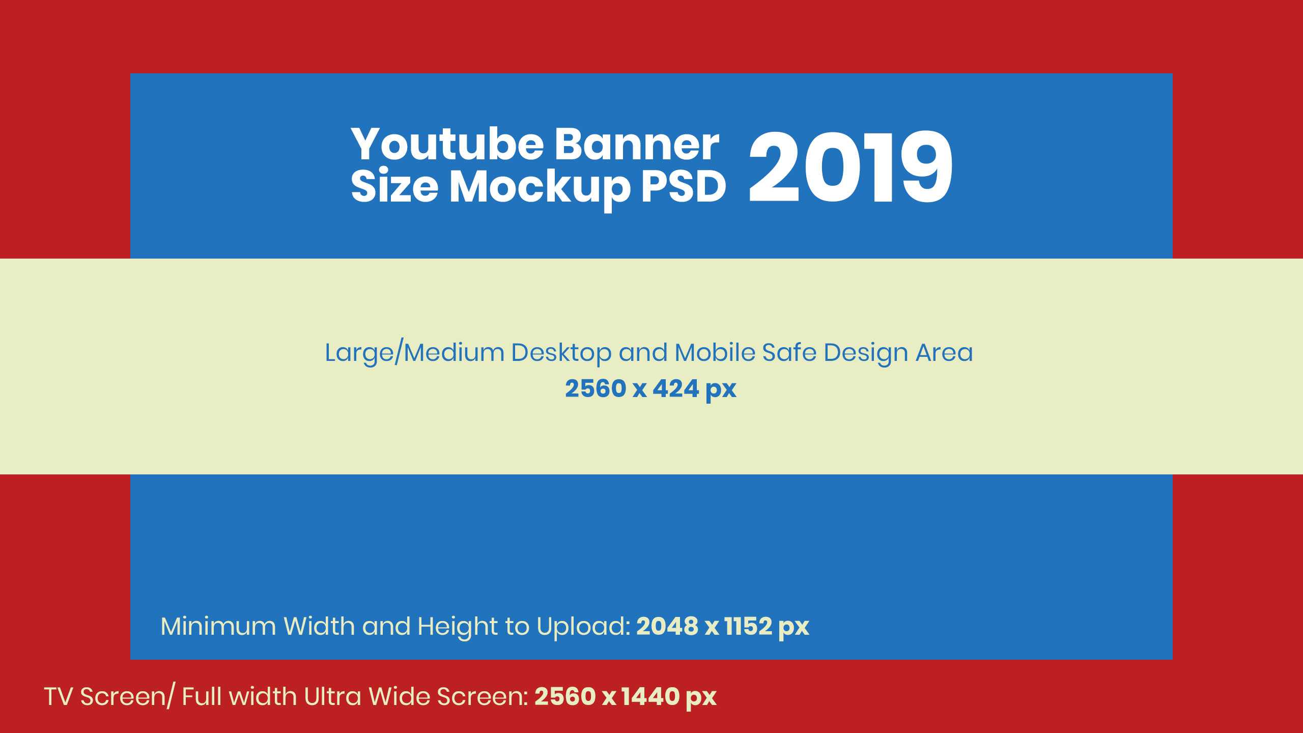 Free Youtube Banner Size Mockup 2019 & Design Template Psd With Regard To Youtube Banner Size Template