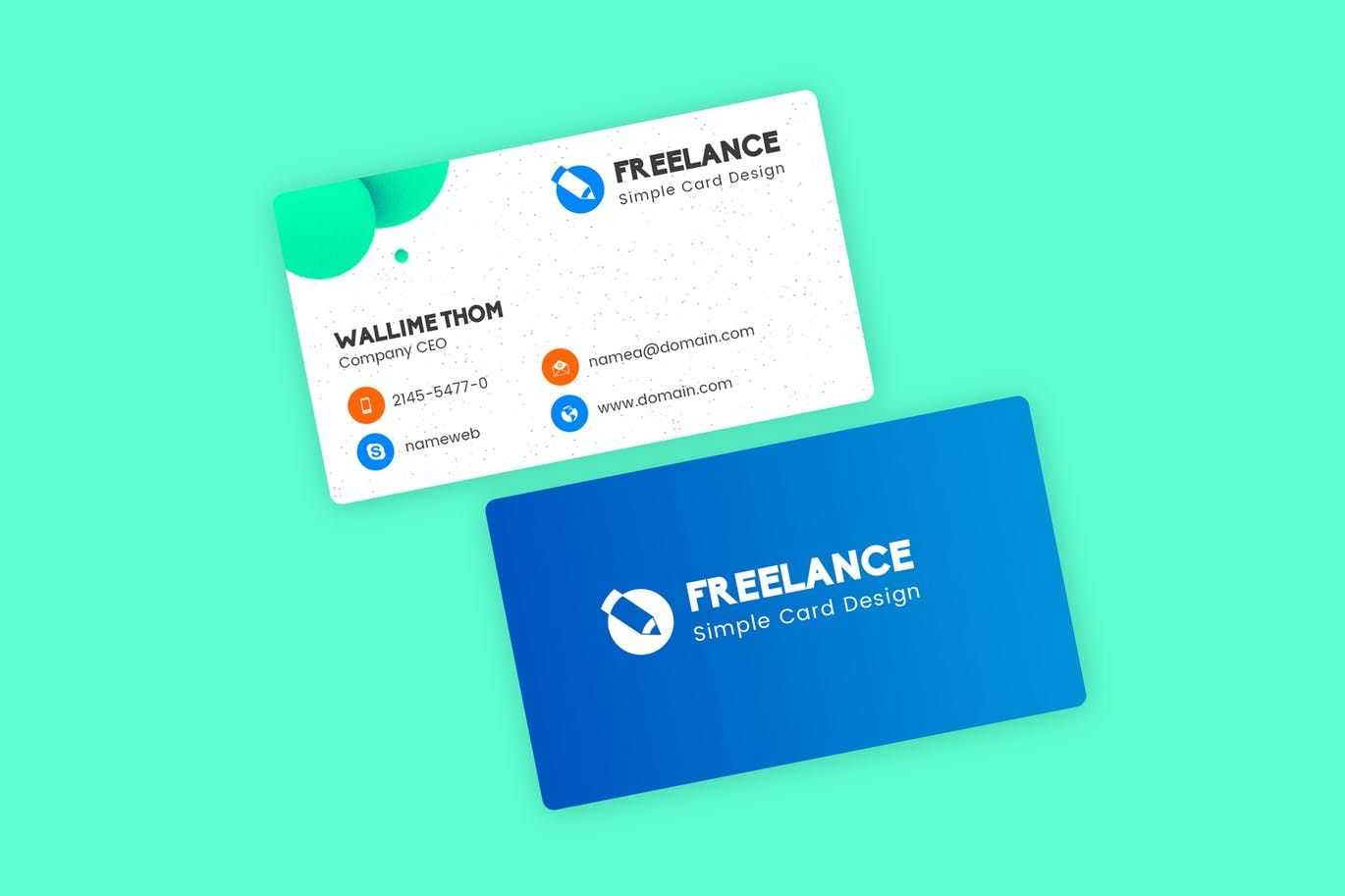 Freelancer Business Visiting Cards Design Template Psd With Freelance Business Card Template