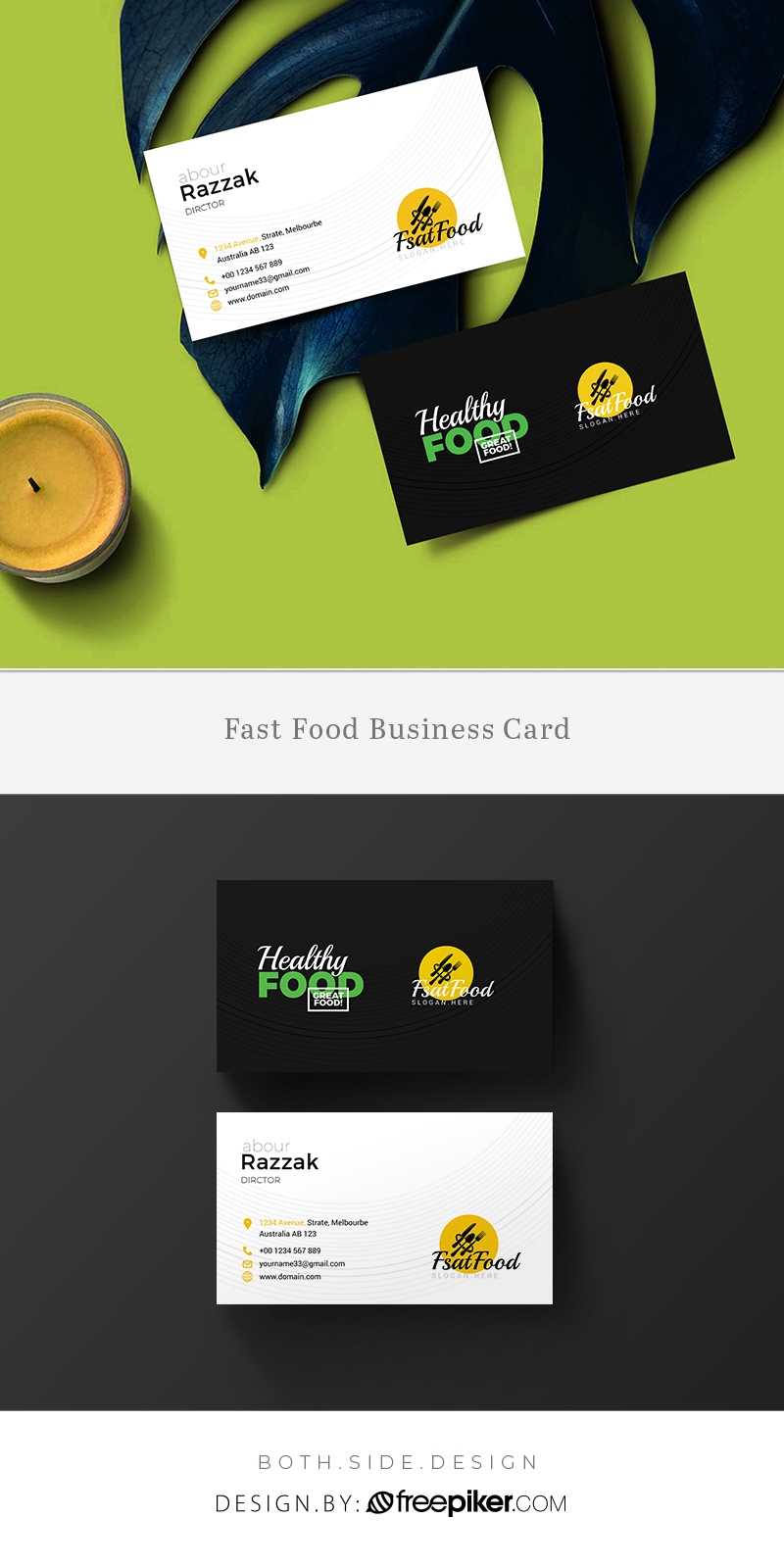 Freepiker | Food And Restaurant Business Card Template With Regard To Restaurant Business Cards Templates Free