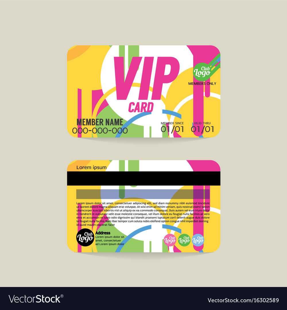 Front And Back Vip Member Card Template Inside Template For Pertaining To Template For Membership Cards