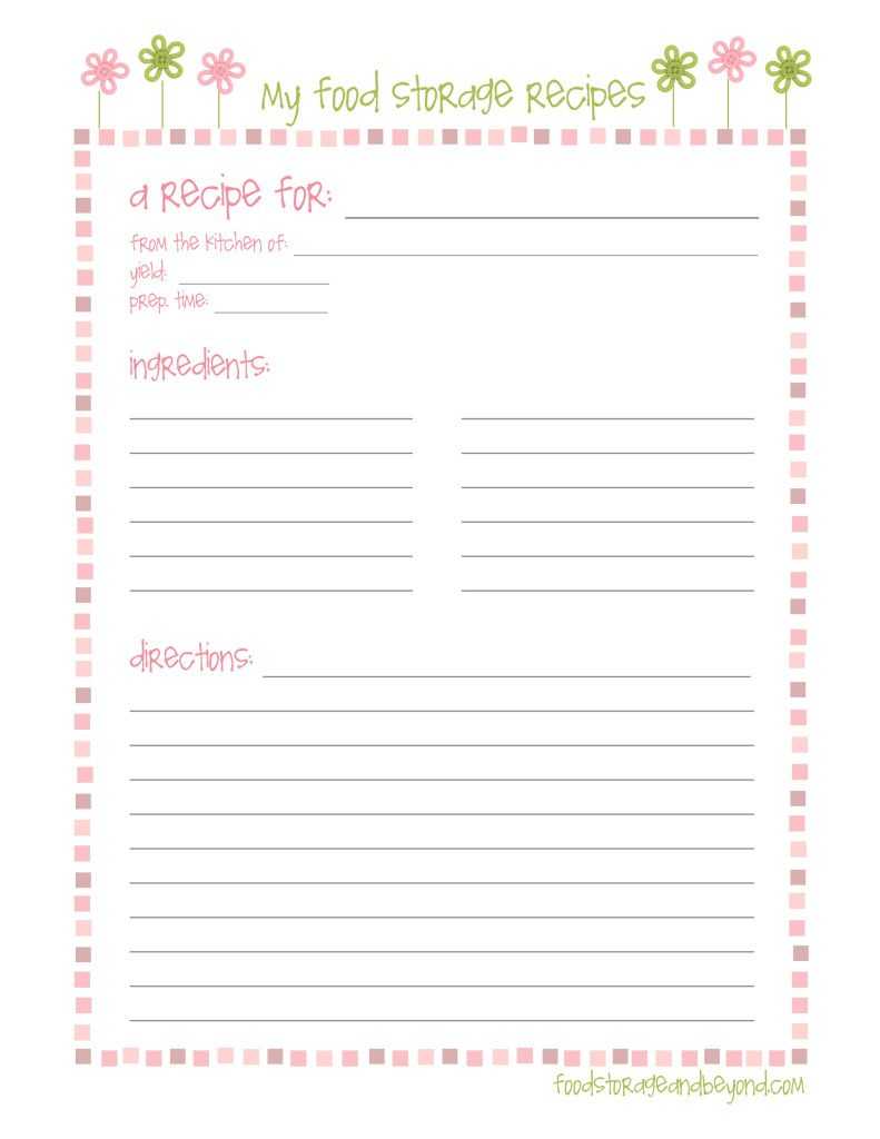 Fsb Full Page Recipe Card … | Printable Recipe Cards With Regard To Full Page Recipe Template For Word