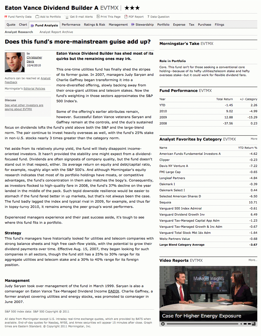Fund Analyst Report (Sample) Intended For Stock Analyst Report Template