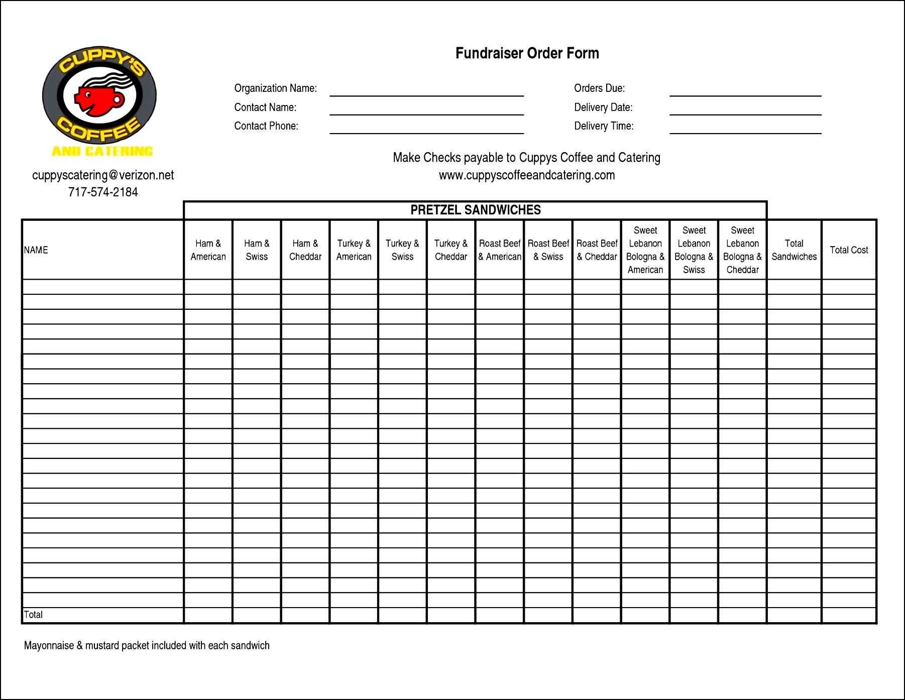 Fundraiser Order Sheet Templates | Besttemplates123 | Event Intended For Blank Fundraiser Order Form Template