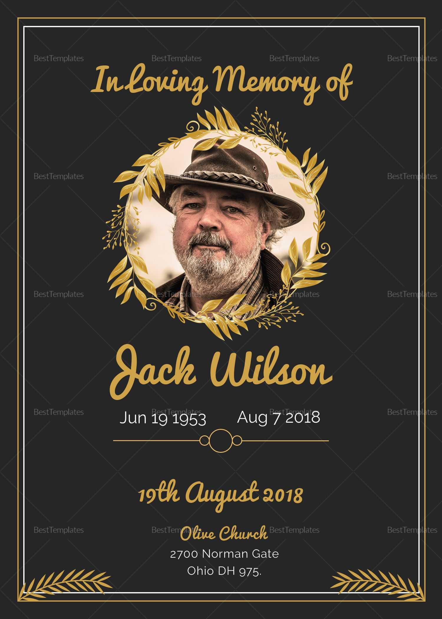 Funeral Invitation Card Template | Funeral Invitation Inside Funeral Invitation Card Template