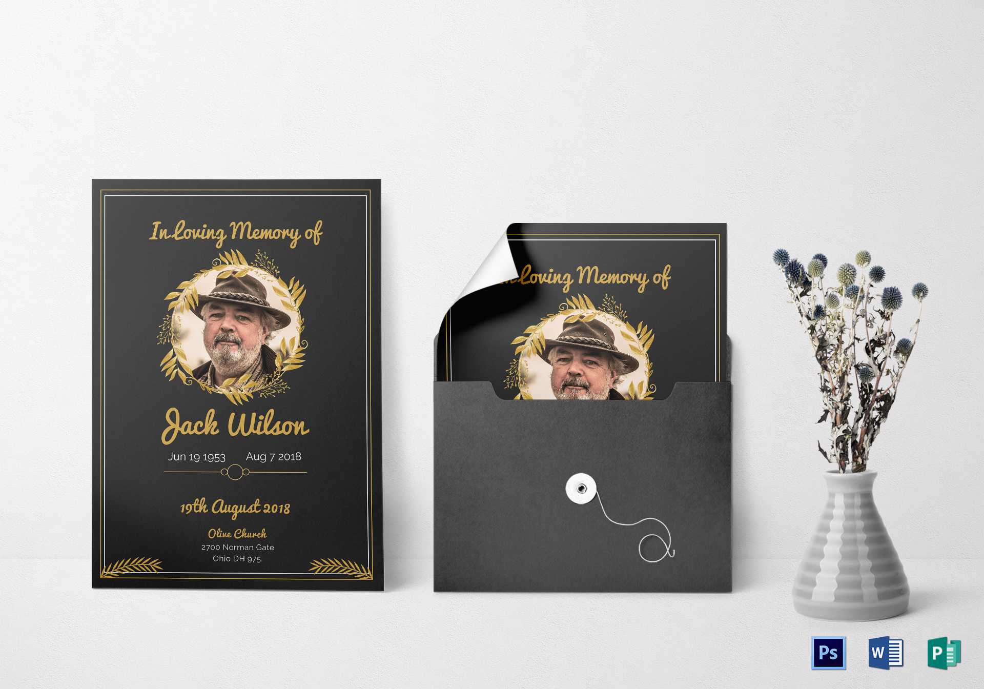 Funeral Invitation Card Template In Funeral Invitation Card Template