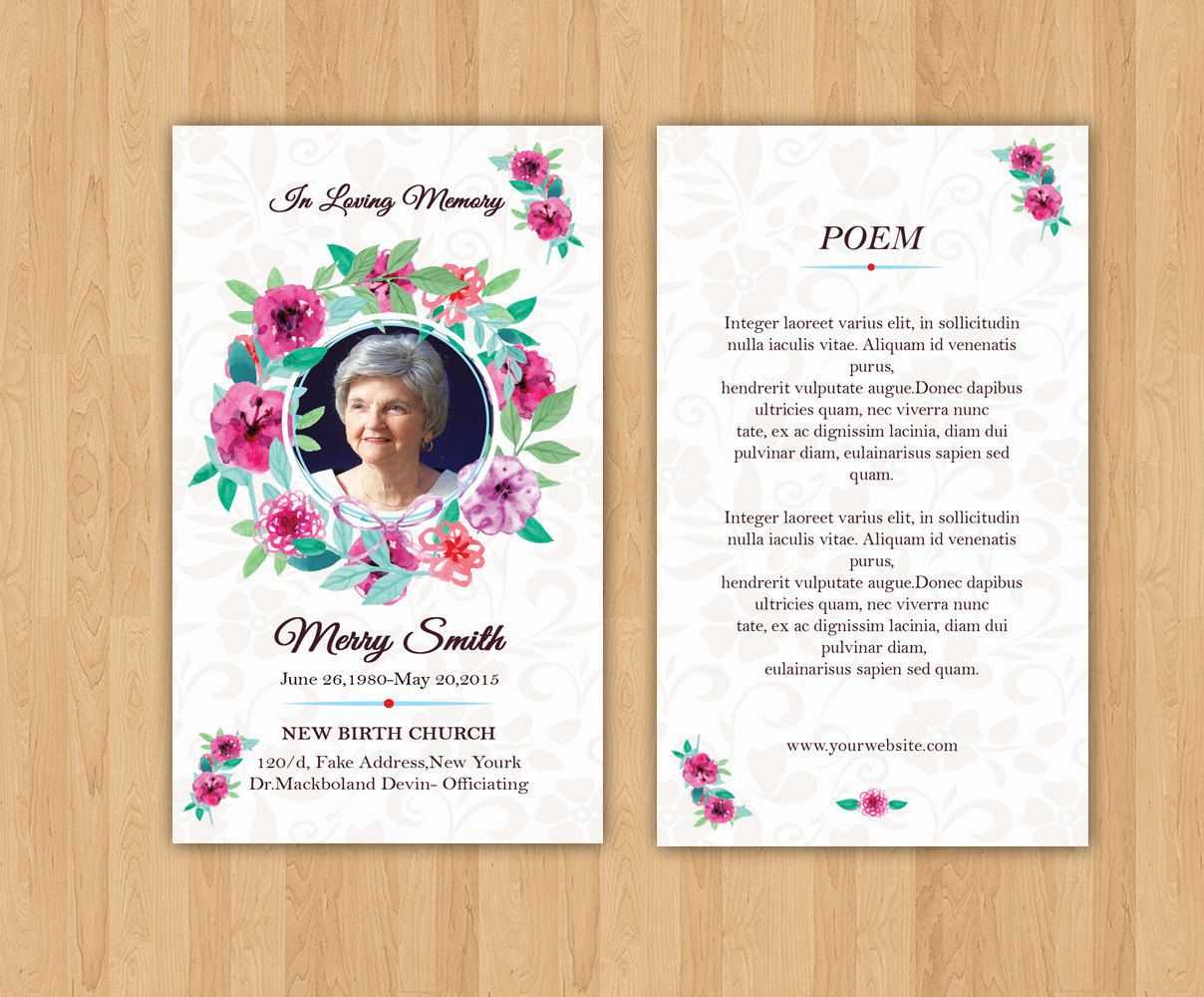 Funeral Prayer Card Template | Editable Ms Word & Photoshop Within Prayer Card Template For Word