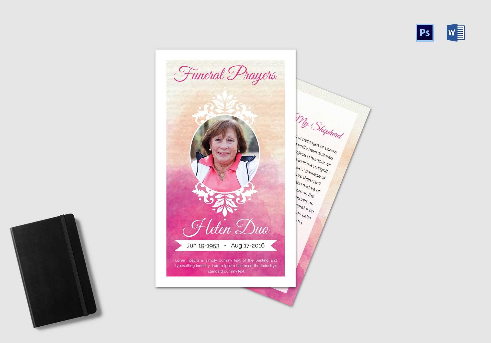 Funeral Prayer Card Template For Grandmother For Prayer Card Template For Word