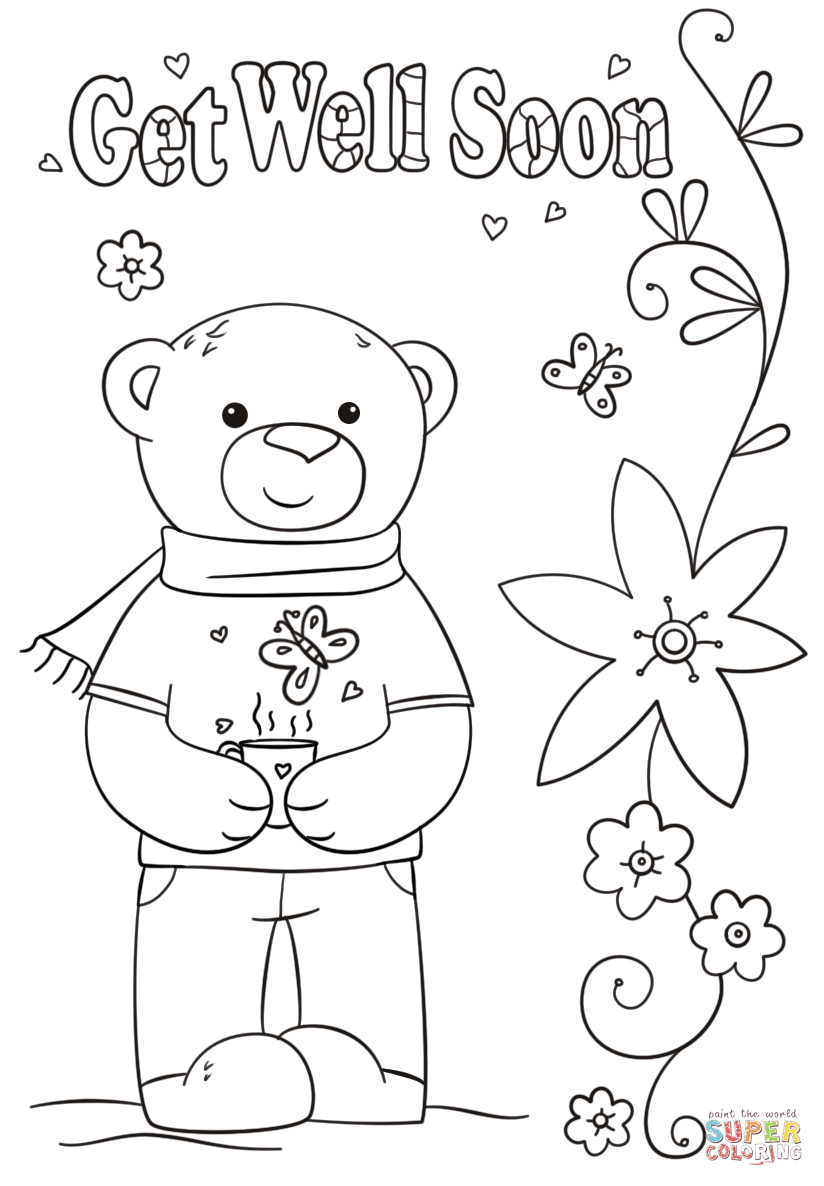 Funny Get Well Soon Coloring Page Free Printable Coloring With Regard