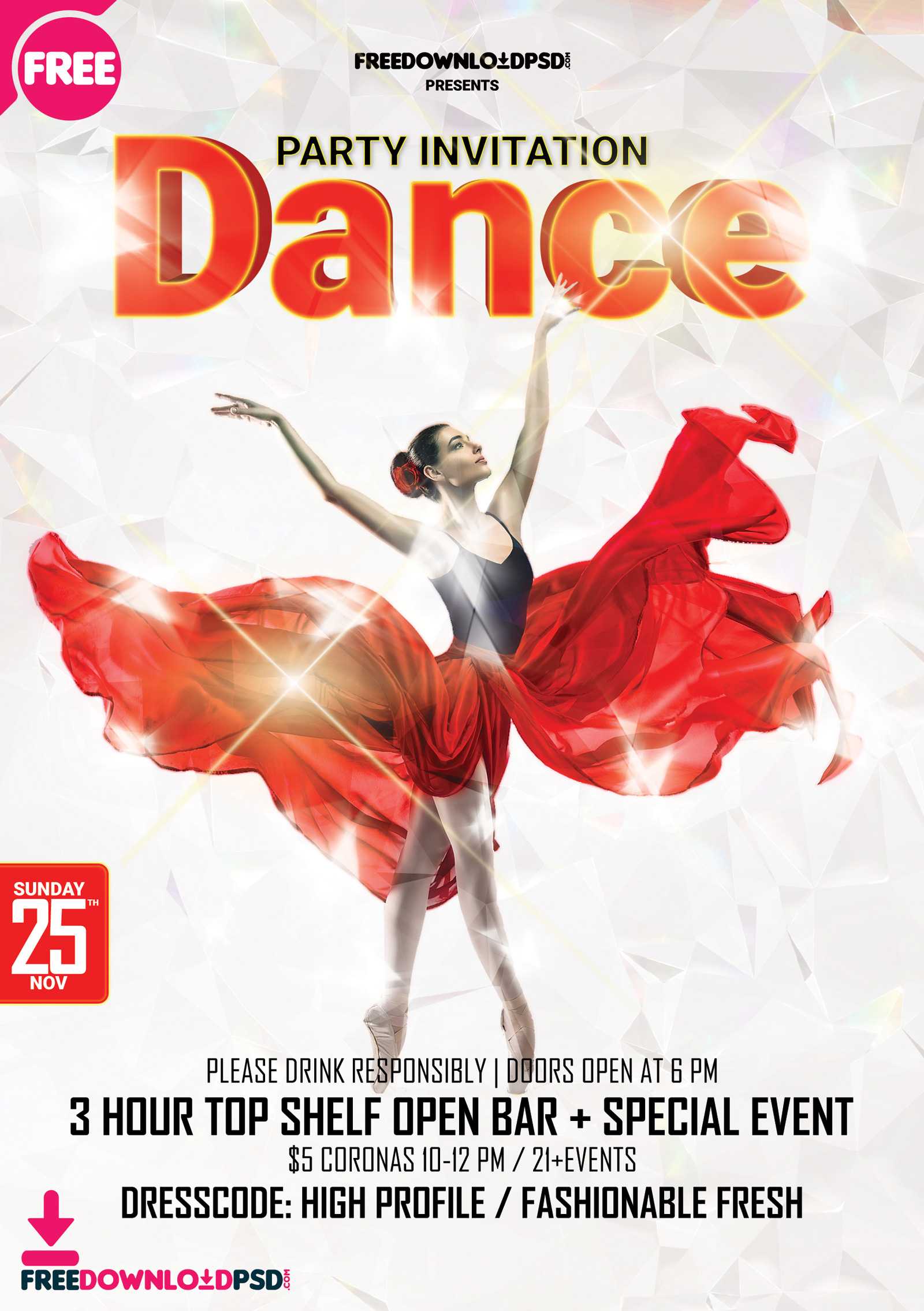Get Free] Dance Party Template Psd | Freedownloadpsd In Dance Flyer Template Word