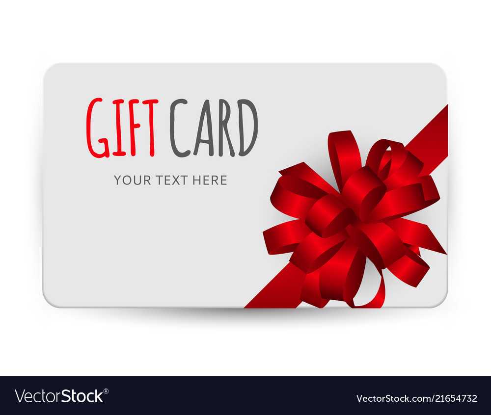 Gift Card Template With Bow And Ribbon Vector Image On Vectorstock Within Present Card Template