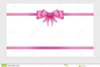 Gift Card With Pink Ribbon And A Bow Stock Vector regarding Pink Gift Certificate Template