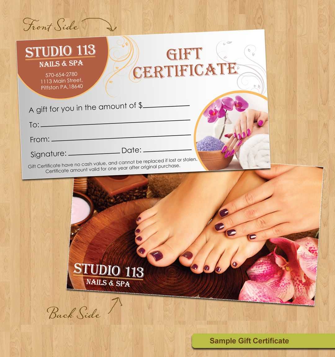 Gift Certificate For Viva Nails In Brentwood | Certificate With Nail Gift Certificate Template Free