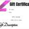 Gift Certificate With White Background And Pink Ribbons In In Pink Gift Certificate Template