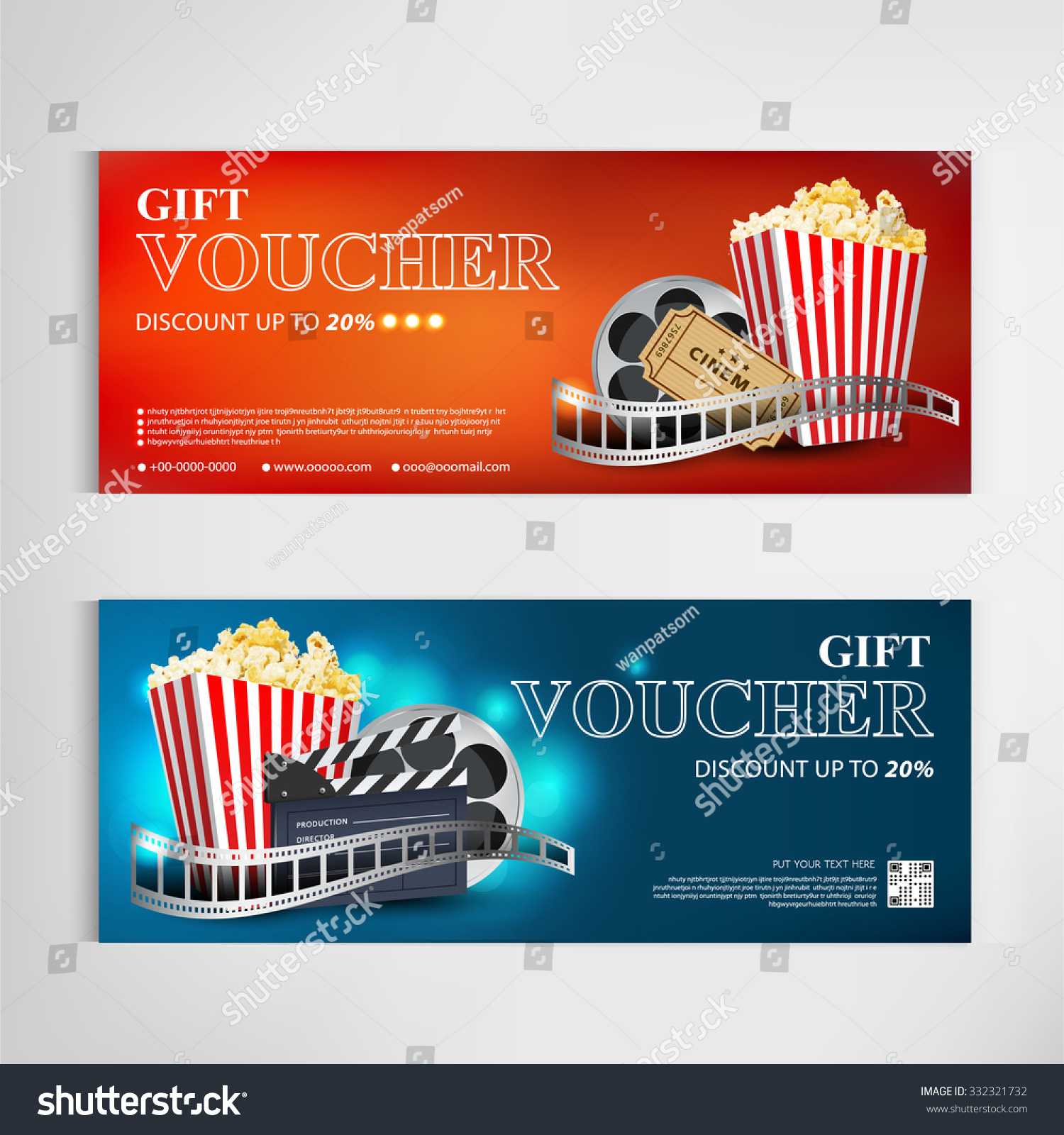 Gift Voucher Movie Template Modern Pattern Stock Vector With Regard To Movie Gift Certificate Template