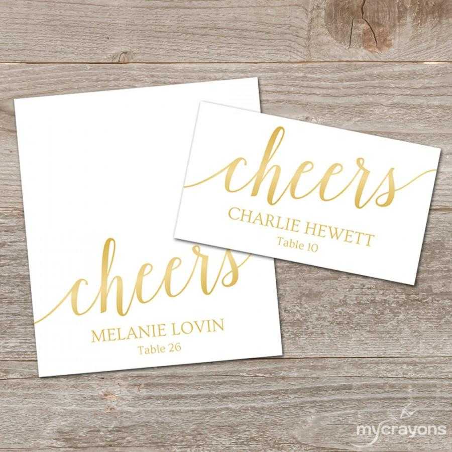 Gold Place Cards Printable Template, Editable Gold Inside Printable Escort Cards Template