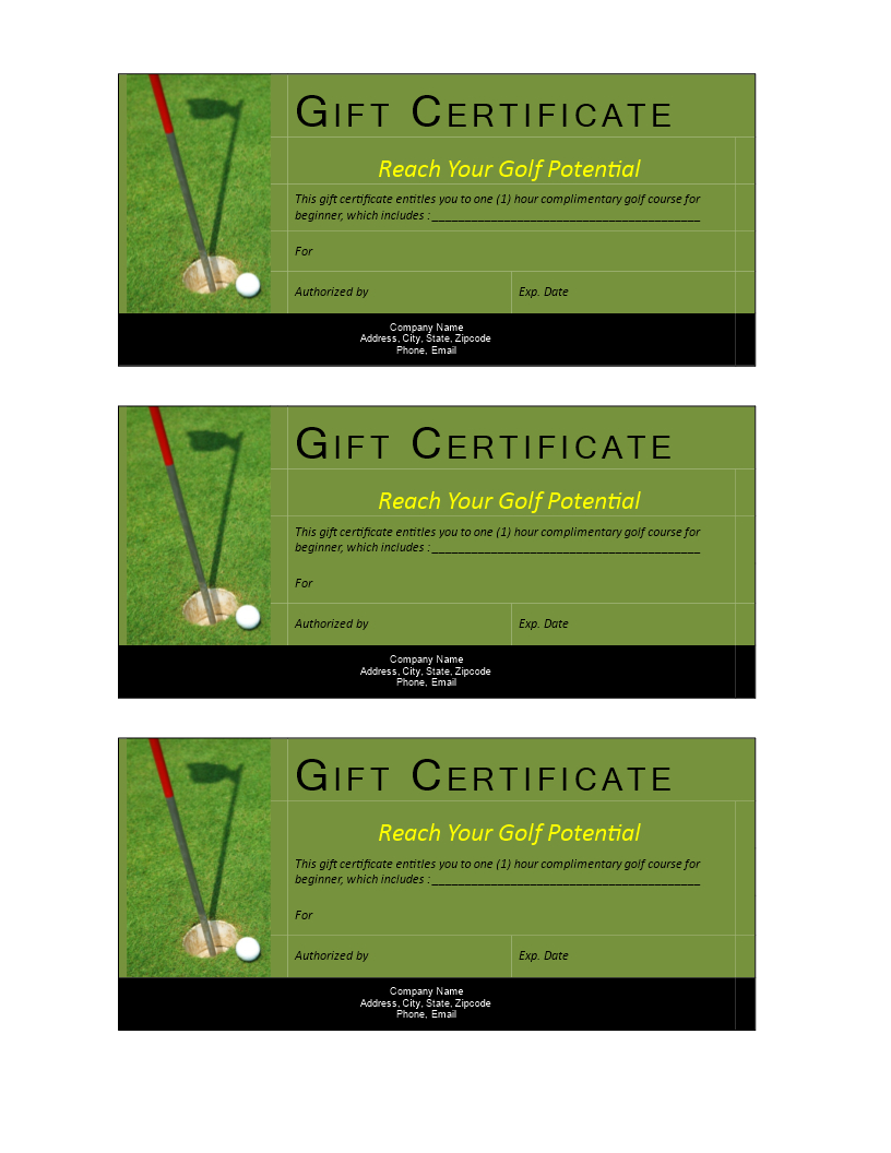 Golf Gift Non Cash Value Voucher - Download This Free Inside Golf Gift Certificate Template