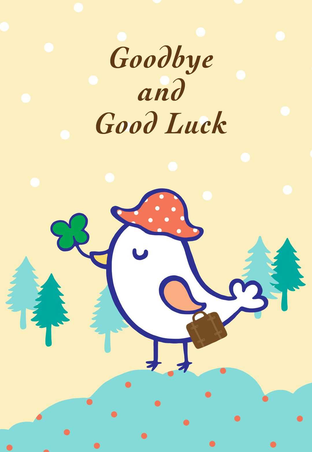 Goodbye And Good Luck – Farewell Card (Free | Goodbye Cards For Farewell Card Template Word