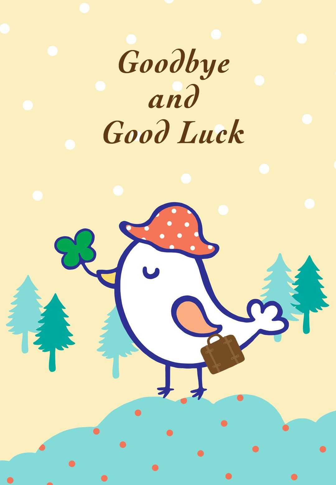 Goodbye And Good Luck – Farewell Card (Free | Goodbye Cards In Good Luck Card Template