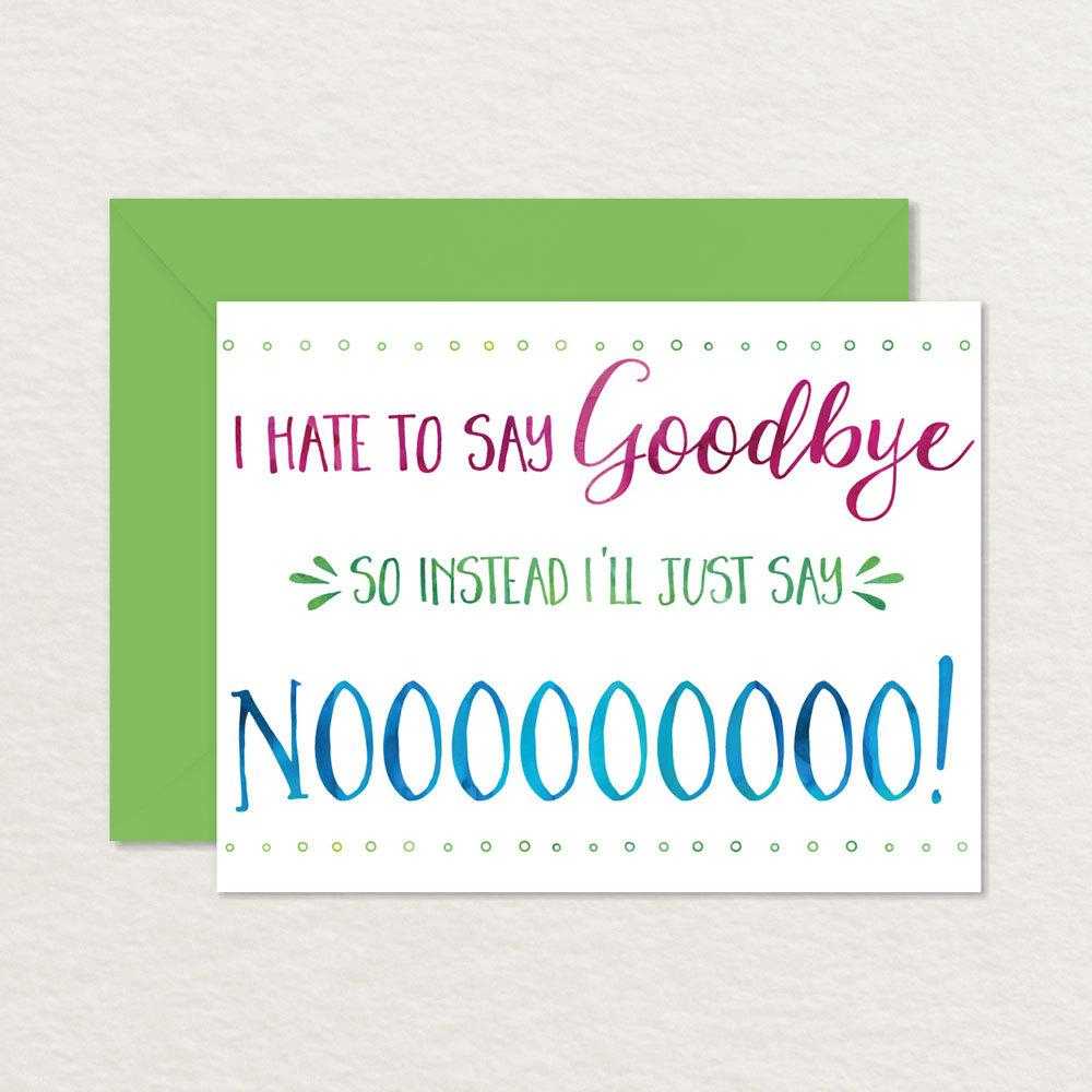 Goodbye Card Template – Atlantaauctionco With Goodbye Card Template