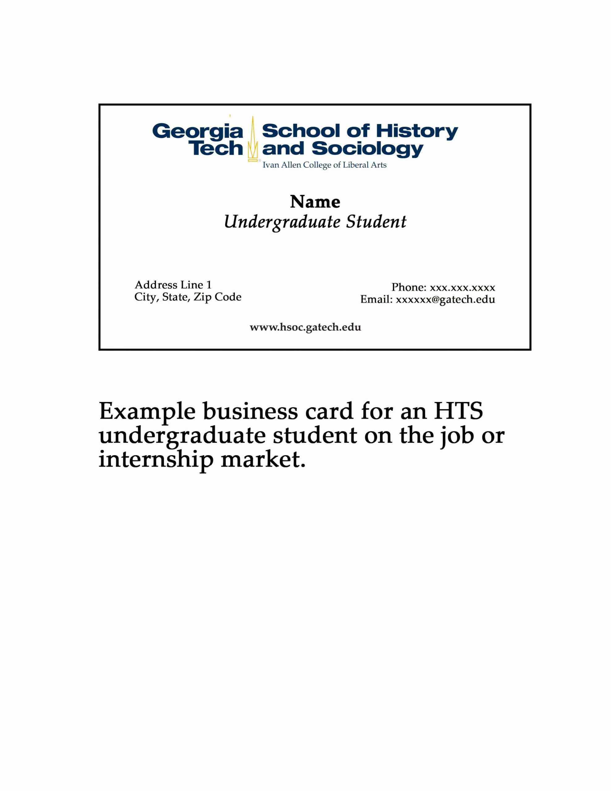 Graduate Student Business Cards Template For Graduate Student Business Cards Template