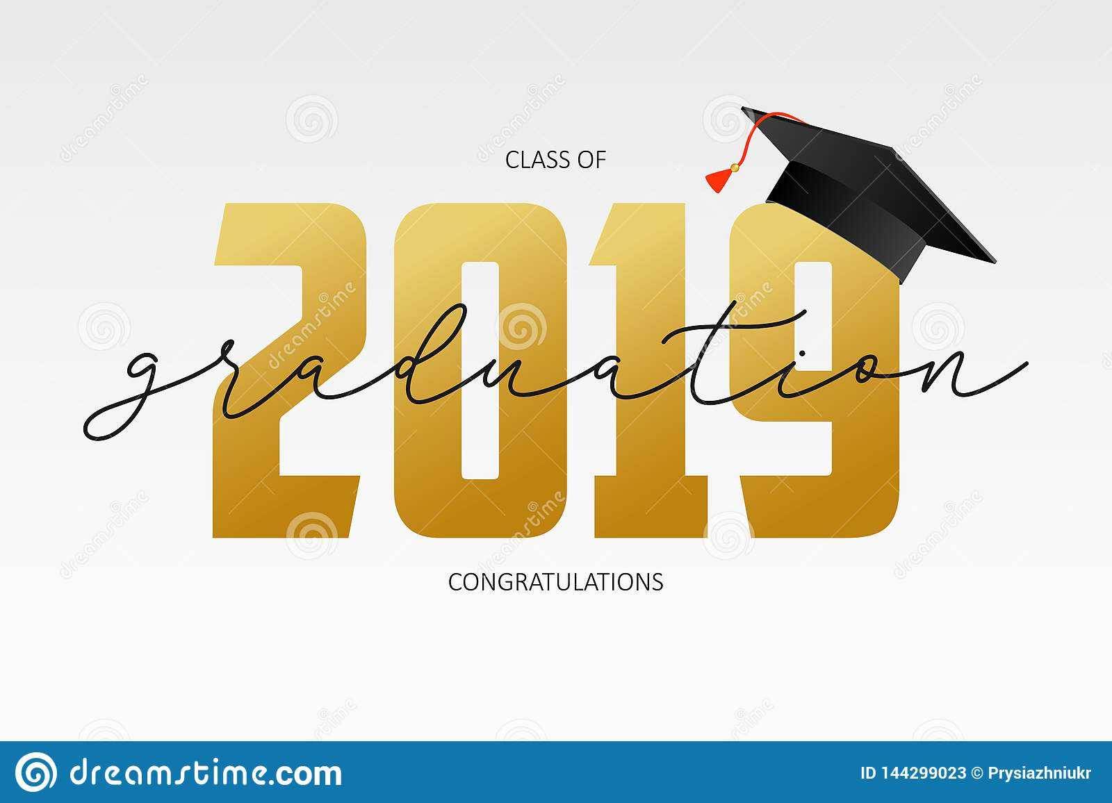 Graduating Card Template. Class Of 2019 – Banner With Gold Regarding Congratulations Banner Template