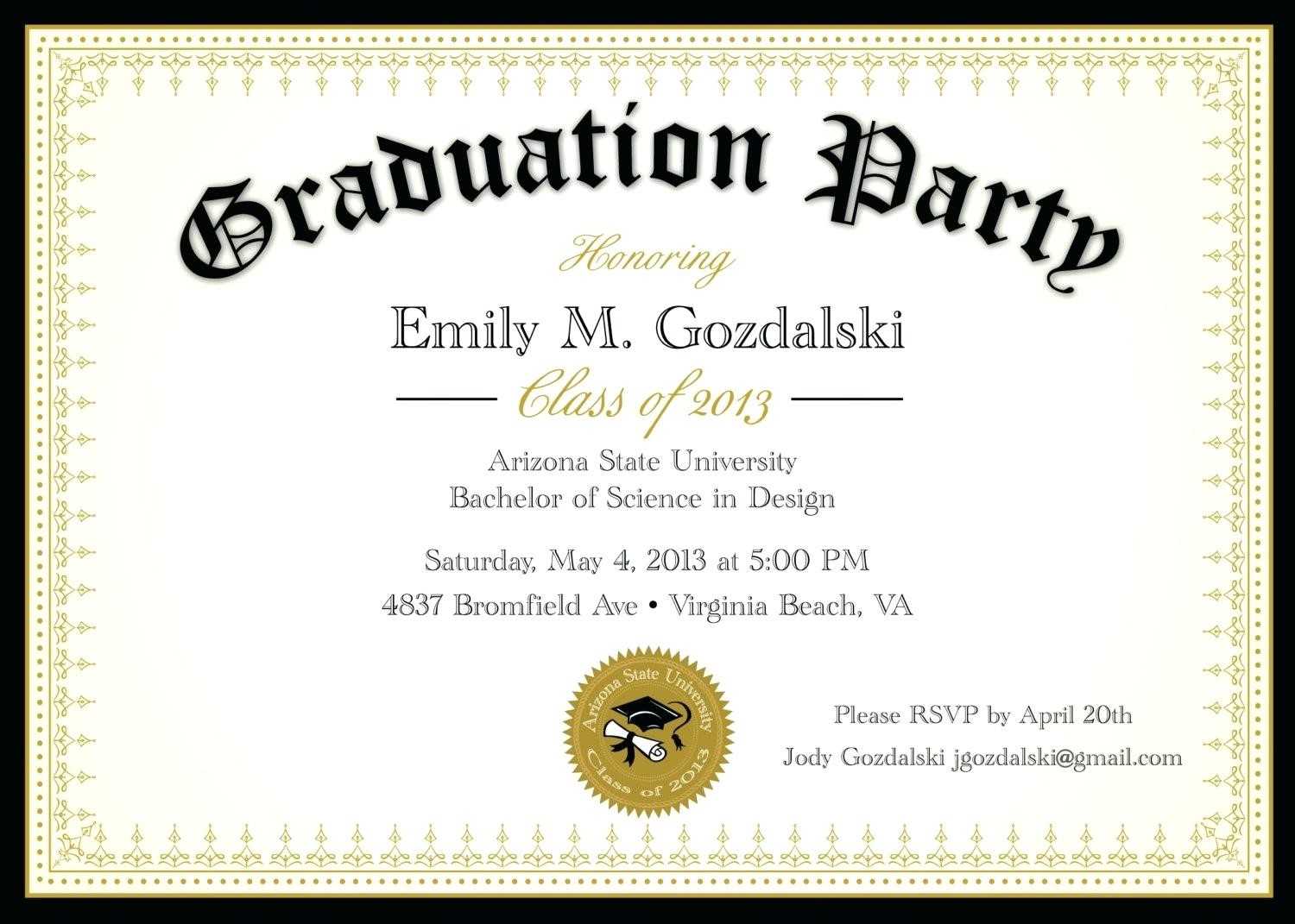 Graduation Invitations. Graduation Party Invitation For Graduation Party Invitation Templates Free Word