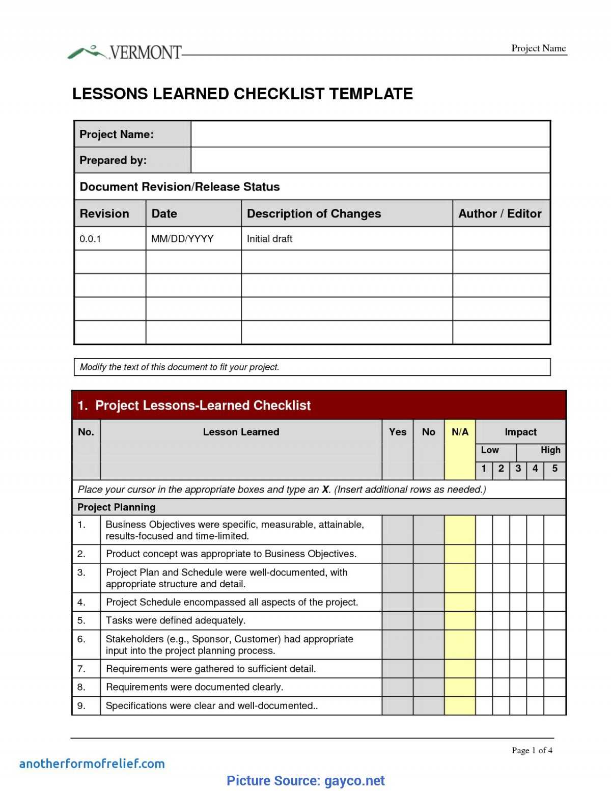 Great Lessons Learnt Template Checklist Prince2 Lessons With Lessons Learnt Report Template