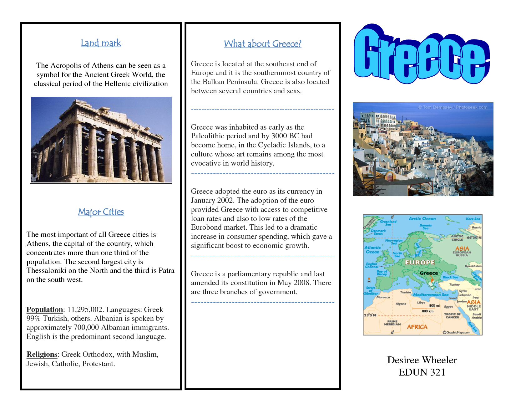 Greece Travel Brochure/kids Writing Project | Greece Travel With Travel Brochure Template Ks2