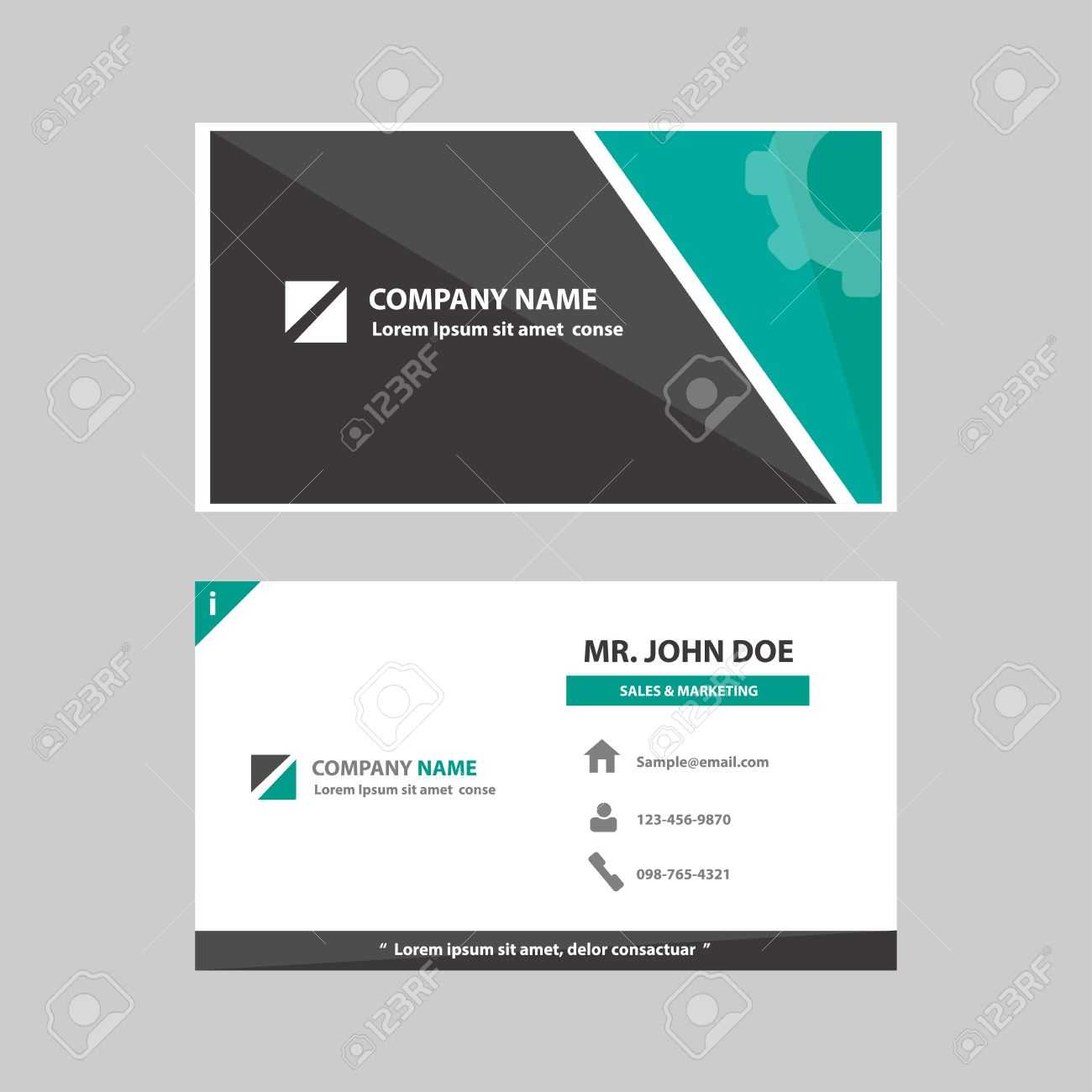 Green And Black Multipurpose Business Profile Card Template Flat.. For Advertising Card Template