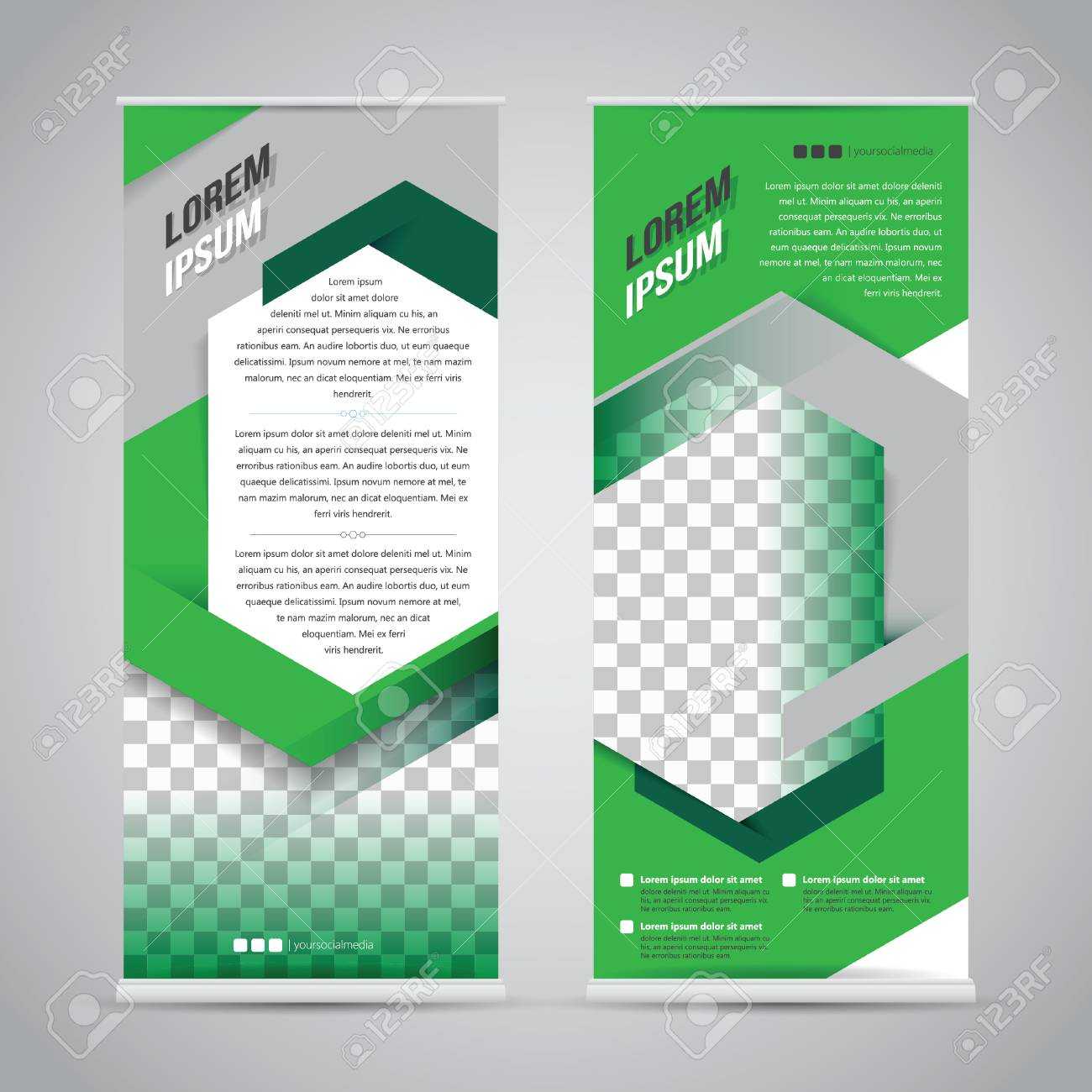 Green Roll Up Banner Stand Design Template Pertaining To Banner Stand Design Templates