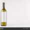 Green Wine Bottle With Blank White Label On White Wooden For Blank Wine Label Template