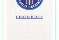 Guinness World Record Certificate Template throughout Guinness World Record Certificate Template