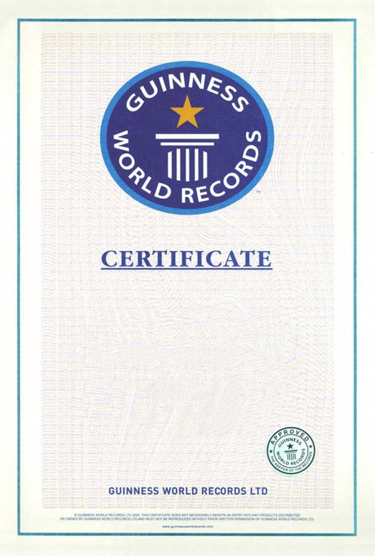 Guinness World Record Certificate Template Throughout Guinness World Record Certificate Template