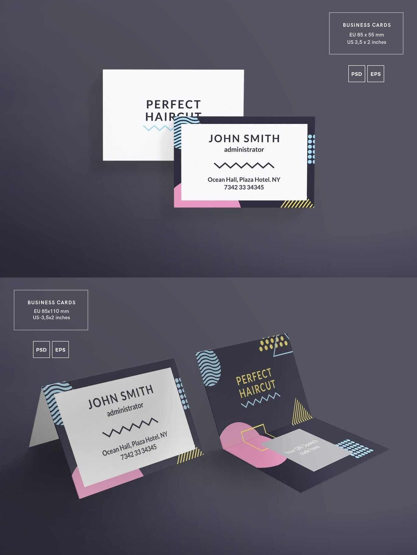 Haircut Masterclass Business Card Template — Adobe Photoshop With Adobe Illustrator Card Template