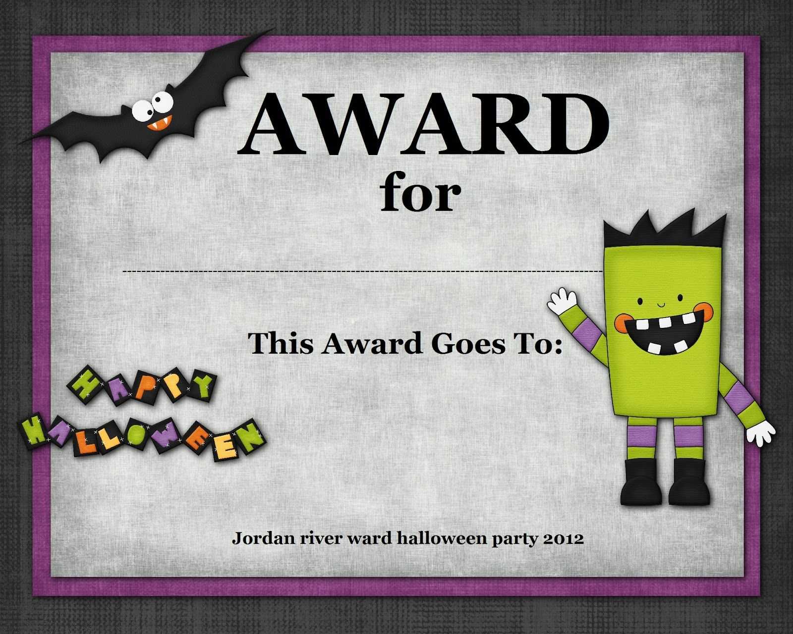 Halloween Costume Award In 2019 | Halloween Costume Contest In Halloween Costume Certificate Template