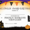 Halloween Pumpkin Decorating Competition Certificate Throughout Halloween Certificate Template
